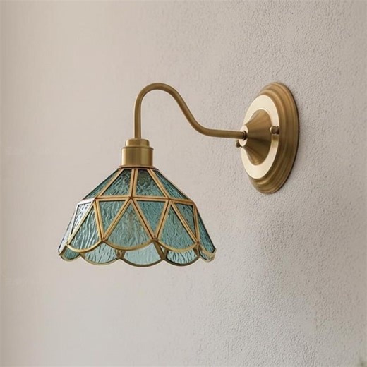 Retro Green Tiffany Lamp Wall Sconce – Bedside & Hallway Accent - Etsy