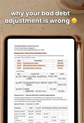 Realizing real world accounting practice scenarios helps accounting click better than my classes did 🙃✨ #accountingstudent #financialaccounting #accounting #accountingtiktok #fyp
