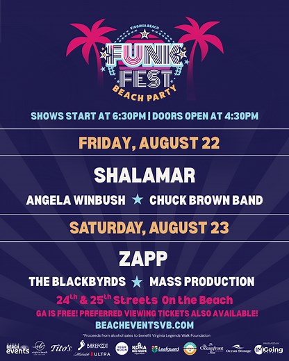 Virginia Beach Funk Fest announces lineup for free festival