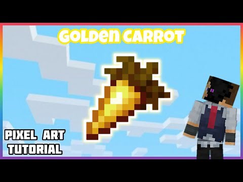 Golden Carrot Pixel Art Tutorial • Minecraft