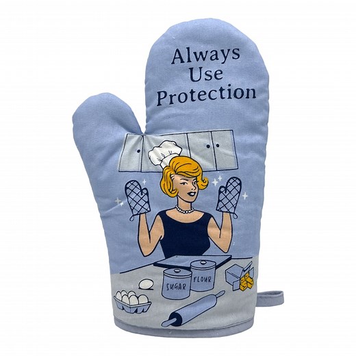 Vintage Lady Funny Oven Mitt - Always Use Protection, Housewarming Gift, Pot Holder, Christmas Gift, Hostess Gift, Vintage Lady, Innuendo - Etsy