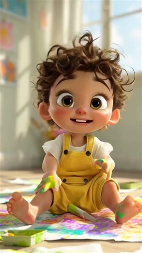 Messy Hands, Pure Joy 🎨✨ | Cutest Baby Artist Ever! 😍” #shortsfeed #cartoon