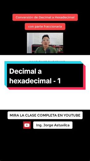 Cómo convertir de decimal a hexadecimal paso a paso