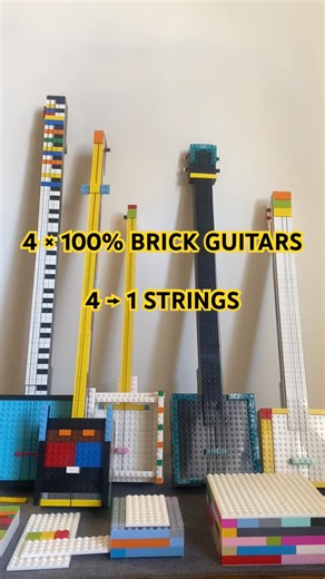 4 × 100% BRICK STRING INSTRUMENTS 4→1 STRINGS Leaves from the Vine · Avatar #brickinstrument #music