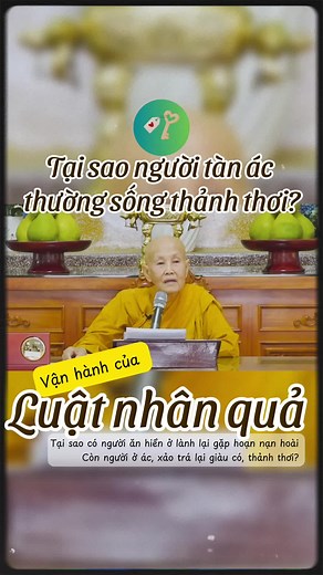Tại sao người tàn ác lại sống thảnh thơi? Nghe sư cô Tâm Tâm khai thị để hiểu các loại nhân sẽ trổ vào hiện kiếp, kiếp tới hoặc bất kỳ kiếp nào khi còn tái sanh 🙏🙏🙏 #vidieuphap #sctamtam #phatphapnhiemmau