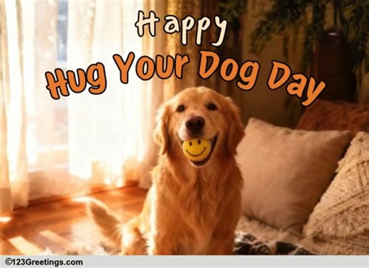 Playful Hug Your Dog Day Wish