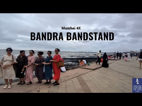 Exploring Bandra Bandstand - A Scenic Seaside Promenade in Mumbai - 4K Walking Tour