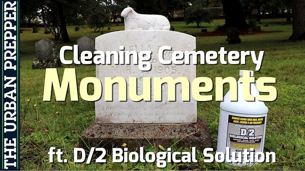 Safe Way to Clean Cemetery Gravestones with D2 Solution