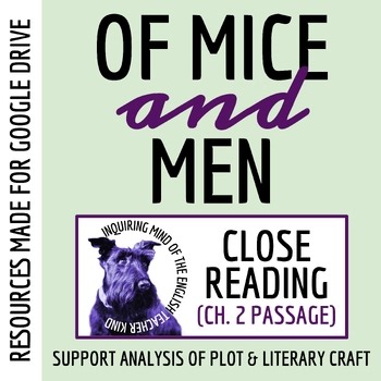 Of Mice and Men Chapter 2 Novel Analysis Worksheet | Reading Activity | Digital