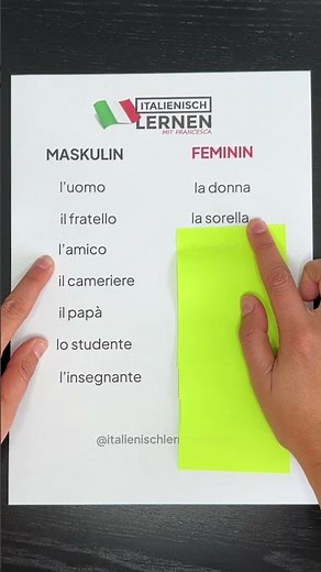 Maskulin oder Feminin? Nie mehr Falsch auf Italienisch!😁 #italienischlernen