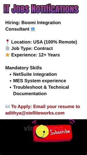 Boomi Integration Consultant Job Remote Oct 8, 2025