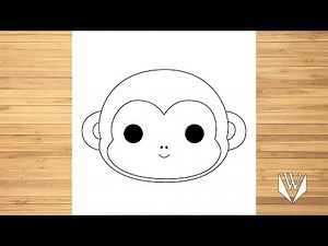 How to draw cute monkey face Step by step, Easy Draw | Free Download Coloring Page