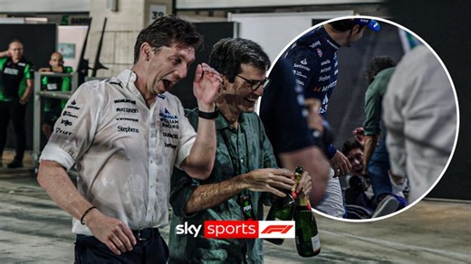 Qatar GP: Hilarious moment James Vowles falls to the floor during Williams celebration