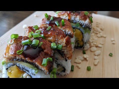 Eel Sushi Roll/with Cucumber,Avocado,Mango Superrrrrrrrrrrrrrrrrrrrrr!!!!!!!!!! let do ittttttttt
