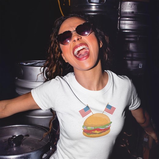 American Burger Tee | Patriotic Fast Food T-shirt - Etsy