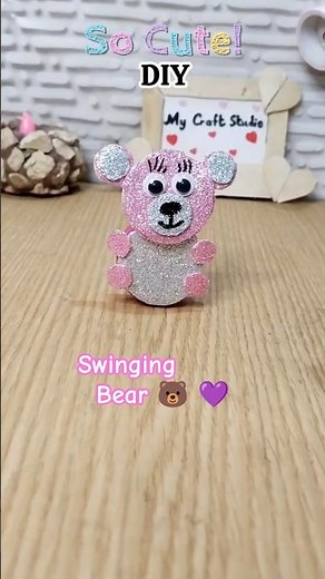 DIY Swinging Bear! Upcycling School Project #shorts #craft #diy