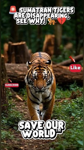 🚨 Sumatran Tigers Are Disappearing—See Why! 🐅💔#SumatranTiger #SaveTheTigers #EndangeredSpecies