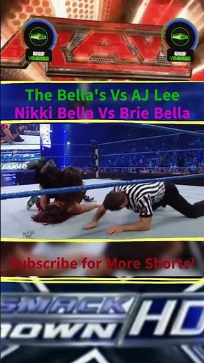 WWE Brie & Nikki Bella Vs AJ Lee, Brie Bella Vs Nikki Bella #wwe #raw #smackdown #shortsfeed