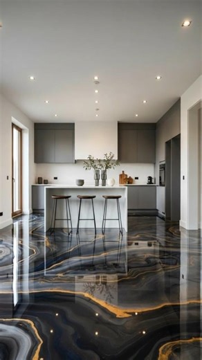 "See how cool designs are created" #epoxyfloor #kitchendesign