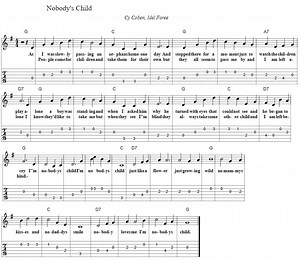 Nobody's Child Lyrics  Chords & Guitar Tabs