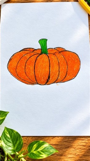 How to Draw a Pumpkin 🎃 for Kids | Pumpkin Drawing Easy for Kids | #shorts #viral #trending #pumpkin