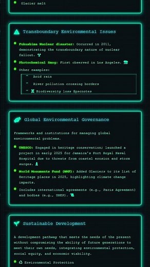 Environmental Globalization: Climate change, transboundary environmental issues, global environ...