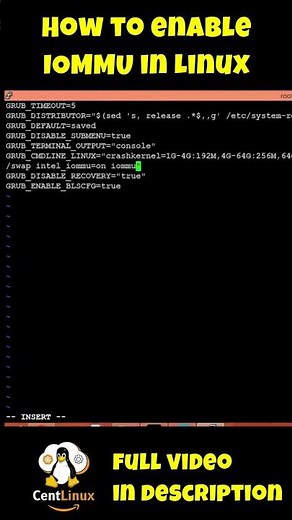 Configure IOMMU Linux GRUB Boot Parameters #linux #sysadmin #tutorial