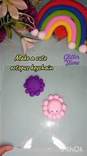 Cute Clay Octopus | Clay art #super clay #satisfying #slime asmr #craft #Glitter Slime-1