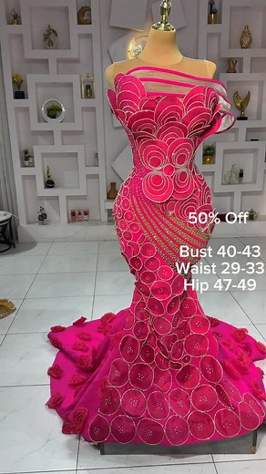 50% Off Worn for 2 hours for shoot. Actually price 3m in naira. Sales price 1.5m in naira. Please look at the measurements written and confirm it before placing order. Also, once order is placed, delivery of dress take 2 weeks after purchase and the reason is to make sure we put the dress together, from the beading and the tailoring need to be re-enforced before delivering to you. 😍 Click the WhatsApp link on bio to place order. FASTEST FINGER ONLY ❤️ #thekingofcorset @theabbas50%sales | AbbasW