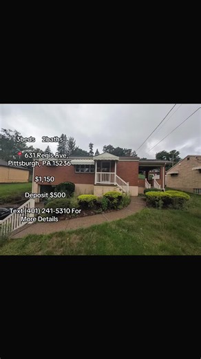 3 Bed 2 Bath Rental at 631 Regis Ave Pittsburgh PA — $1,150