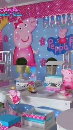 Pepa Pig, Decoración temática Peppa pig, decoracion vintage pepa, decoracion de cumpleaños de peppa