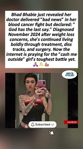 Bhad Bhabie's Cancer Battle Takes a Turn 🕊️🎗️💔 #shorts #fyy