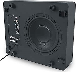 Rockville Slim Shaker 10" 150W Powered Subwoofer, Under or Behind Couch, Low Profile, Wall-Mountable, Deep Bass, for Home Theater and Gaming