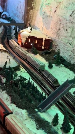 Toy Trains Playing with a Snowman at Winter Park #modelrailroad #modeltrains #christmas