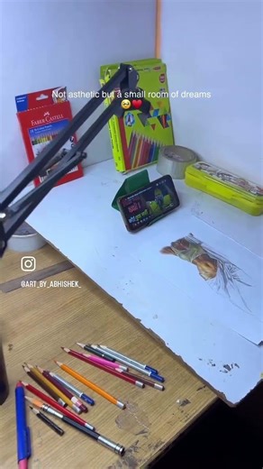 Small art studio setup #artistlife #artstudio #viral