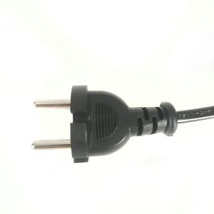 [Hot Item] Black European Standard 2 Pin Plug AC Power Cable Wire Extension Cord