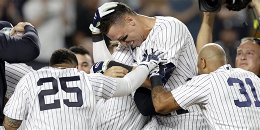 Judge's 3rd walk-off HR of '22 ties Mantle's mark