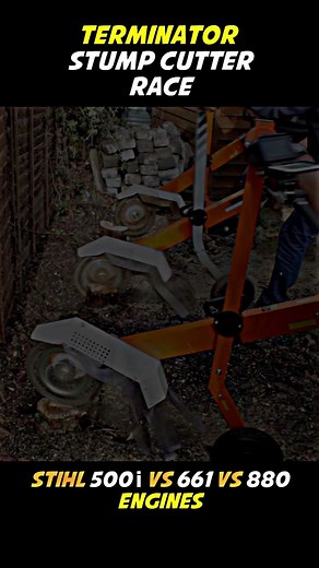 The Stihl 880 engine won it! But the 500i came 2nd beating the 661! #terminator #stumpremoval #stihl #chainsawattachment #treesurgeon #treework #arborist #stumpgrinder #arblife #stumpgrinding #arboristlife