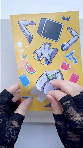 Incredibox Sprunki Stickers with FUN BOT SUS GIRLS Soaked by Water Gun Surprise | JACK PAPER STICKER