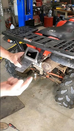 Adding a hitch receiver to an ATV Polaris Sportsman trailer hitch #youtubeshorts #new #polaris