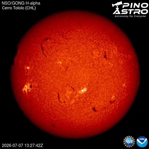 Sun in H-alpha: July 7, 2026 #PinoAstro
