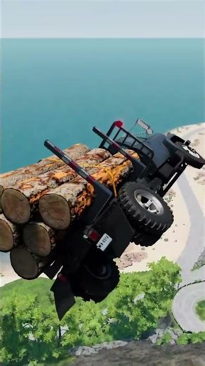 Truck vs Mountain jump - BeamNG.drive #beamngdrive #shorts #automobile