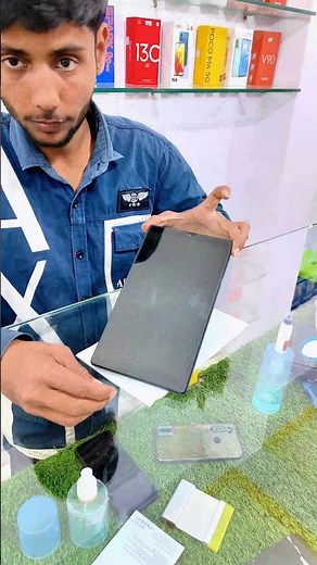 Correct method of installing tempered glass on tab | #shorts