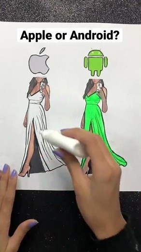 Apple 🤍or Android 💚? #shorts #drawing #creative #diy #art