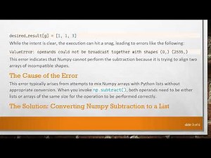 Understanding the ValueError in Numpy: A Guide to Fixing List Subtraction Issues