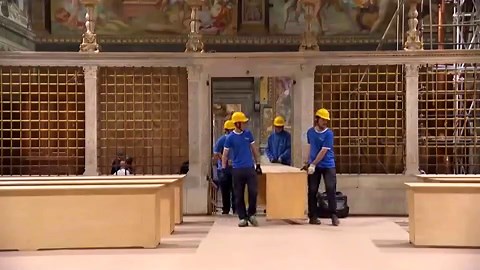 Chimney installed on the roof of the Sistine Chapel as Vatican prepares for conclave