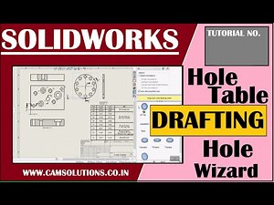 Solidworks 2019 Drawing Tutorials for Beginners -3 : Hole Table