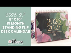 2026-27 19 Month Standing Flip Desk Calendar, 8" x 10" - bloom Daily Planners ®