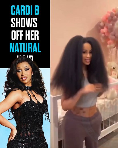 Cardi B showing off the growth progress of her natural hair 💇🏽‍♀️💫 | Hollywood Unlocked