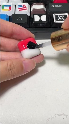 Make Indonesia flag on the keycaps out of clay #shorts #diy #art #tiktok #trending #customkeys